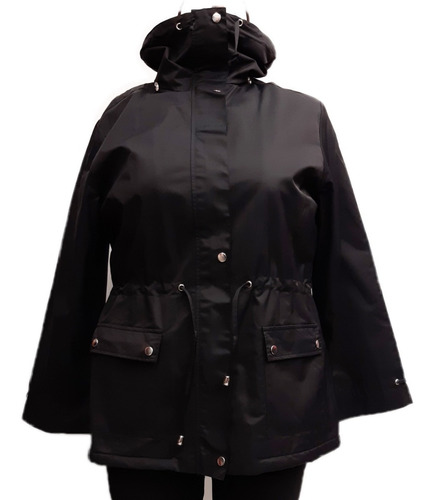Campera Piloto Impermeable Mujer Capucha Desmontable