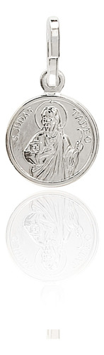 Colgante Medalla 10mm San Judas Tadeo Plata Fina 925