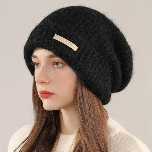 Gorro De Punto Con Forro De Lana Para Invierno, Cálido Y Frí