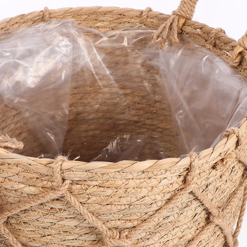 Macetero De Paja Para Macetas Con Cubierta Tejida, Cesta De