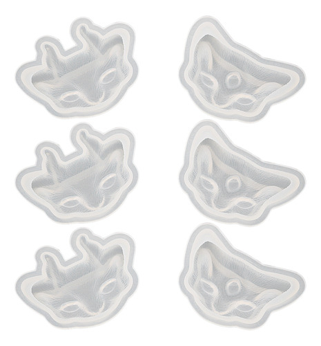 Moldes De Silicona Para Modelar Cabezas De Gato, 6 Unidades