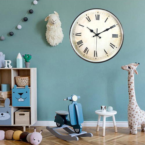 Retro Reloj De Pared Números Para Sala De Fácil De Leer.