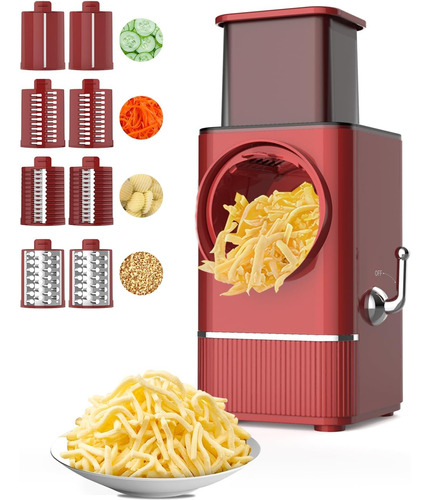 Rallador Eléctrico De Queso Con 8 Cuchillas Múltiples