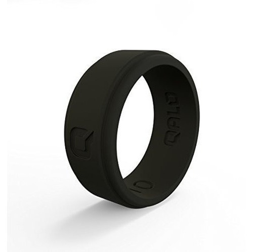 Qalo Mens Functional Silicone Ring Q2x Step Edge Black Size