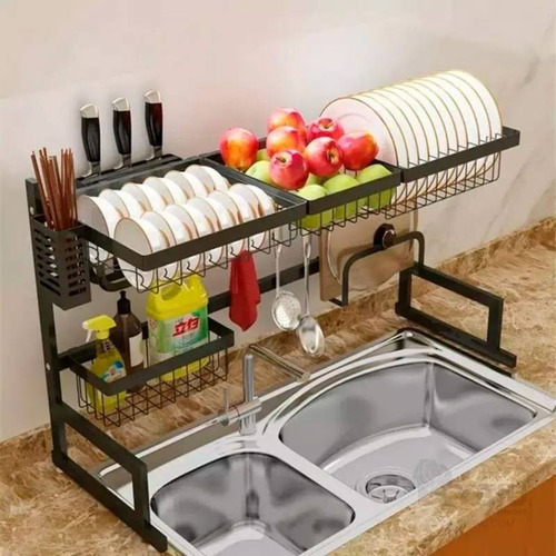 Organizador Escurridor De Platos De Acero Inoxidable 85cm