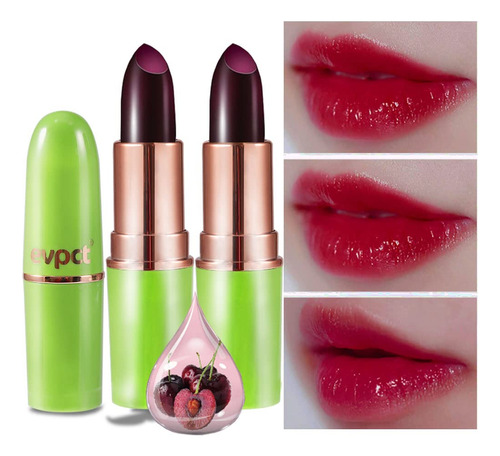 Juego De 2 Lpices Labiales De Color Negro Y Rojo Cereza Que