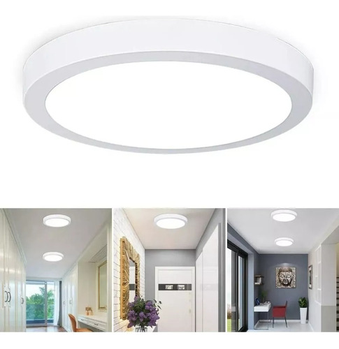 Foco Panel Platon Led 18w Sobrepuesto Redondo Luz Frio