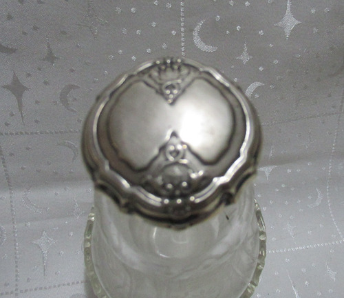 Antiguo Par Perfumeros Botellas Cristal Y Plata 800 (15100) (Usado)