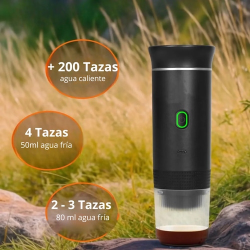 Cafetera Espresso Portátil Eléctrica 3 En 1 Usb Para Viaje Negro