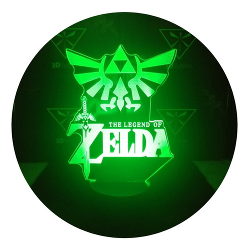 Lámpara De Mesa Logo De Zelda Base Negra + Control Remoto