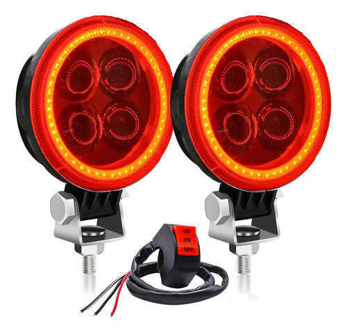 1 Par Foco Led Motocicleta 12 W Luz Adicional Redonda 3  Ojo