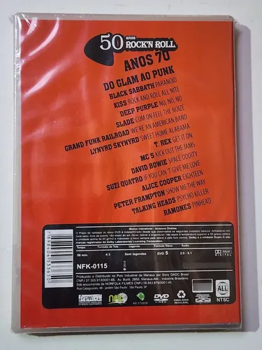 Dvd 50 Anos Rock'n Roll Anos 70 Glam Ao Punk - Lacrado