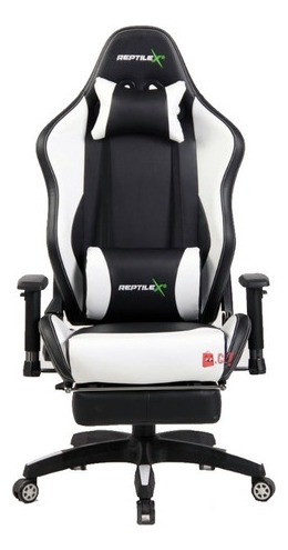 Silla Gamer Butaca Con Apoya Brazos Y Pies Blanco - Ps