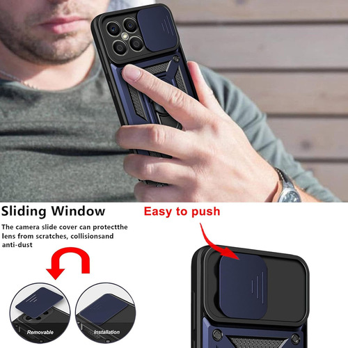 Funda Para Honor X8 5g/x6 Uso Rudo Cámara Carcasa+mica Azul Huawei Honor 70 Lite/honor X8 5g/honor X6