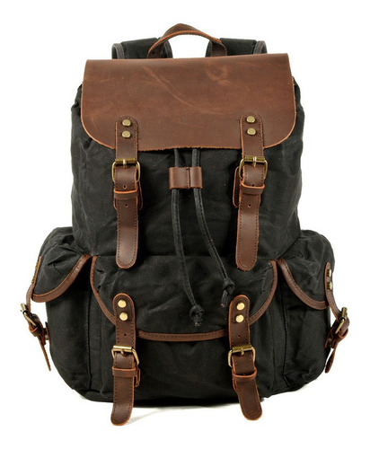 Mochila De Lona Retro Pull Rope Para Hombre