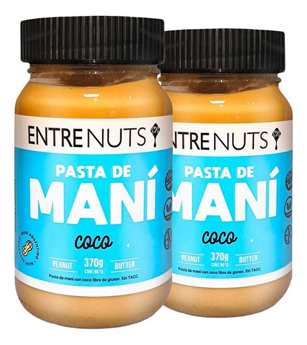 Pasta De Mani Coco Entrenuts Mantequilla 370g Sin Tacc X2