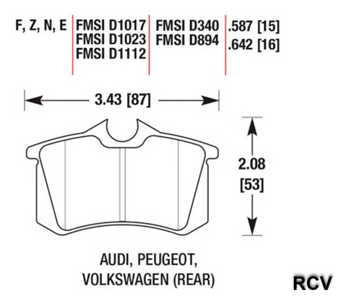 Balatas Disco  Trasera Volkswagen Beetle Glx Sport 1.8t 2004