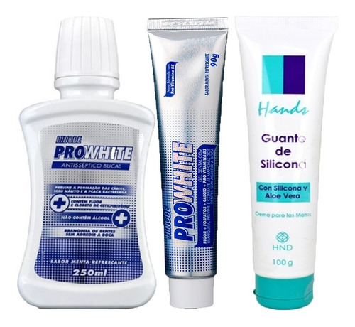 Guante Silicona + Enjuague Bucal + Crema Dental Prowhite Hnd