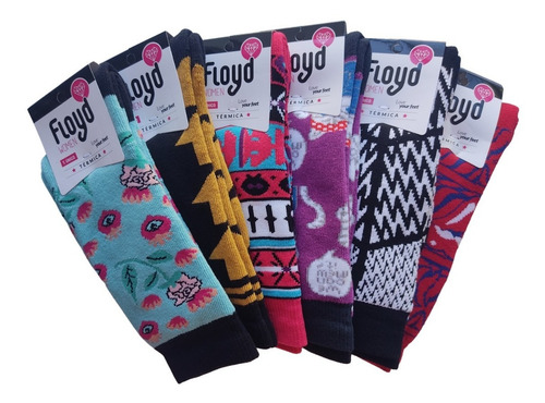 Imagen 3 de 5 de Pack X 6 Pares Medias Termicas De Mujer Floyd Art Mj-12