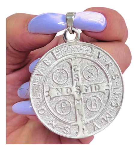 Dije De San Benito Macizo 60mm De Plata 925 D 226