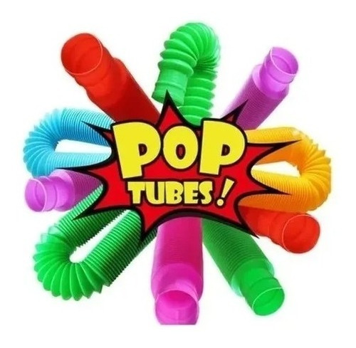 12 Pop It Tube - Pop It Tubo Xl 12 Piezas Colores Surtidos