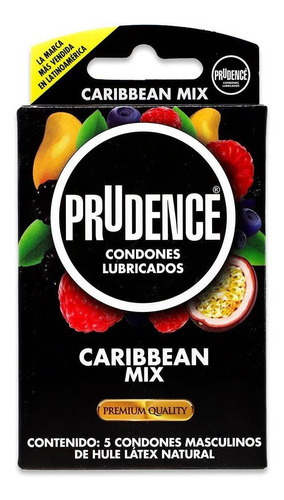 Prudence Caribbean Mix, Sabor Y Aroma Mix, Caja Con 5 Condon