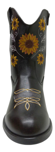 Botas Vaqueras Mujer Bordado Girasol Comodas Ligeras Montar