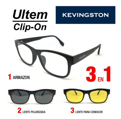 Imagen 7 de 9 de Kevingston Gafas Clip On Sol Magnetico Lente Polarizado 8831