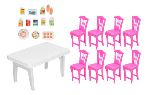 Juego De Mesa De Comedor Tipo Casa De Muñecas Para Niños Par