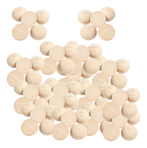 100x Unfinished Half Wooden Beads For Gnome Noses 2cmx1cm
