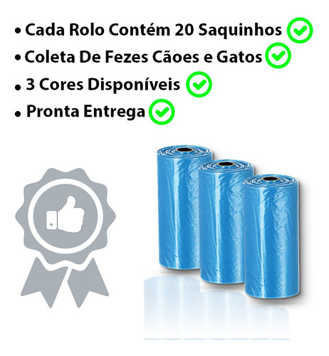 Imagem 5 de 6 de Coletor Saquinhos Refil Higienico De Fezes Cães E Gatos