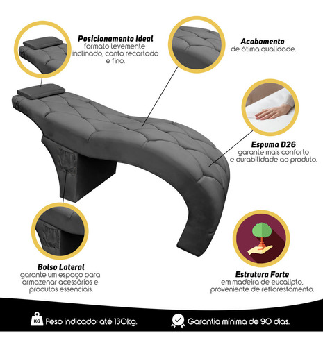 Maca Estética Estofada Design Sobrancelhas Cinza Grafite