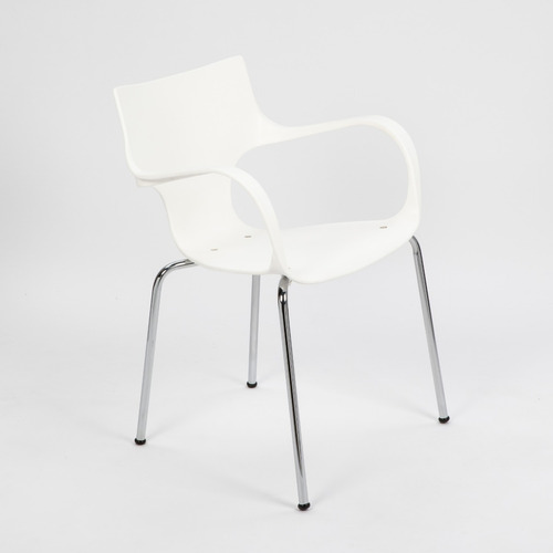 Imagen 2 de 3 de Silla De Comedor Diseño Jim Apilable De Colores Patas Crom.