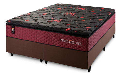 Cama Box C/ Molas Ensacadas Toronto Vermelho King 193x203x66