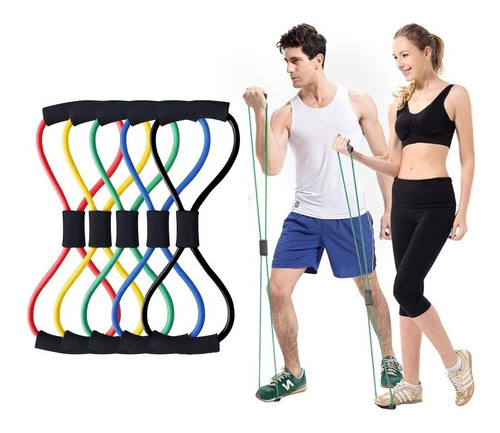 Treine Elástico Tensão Exercícios Ombro Biceps Triceps Ombro