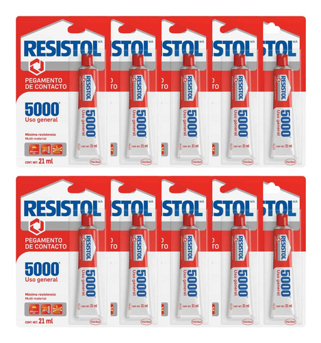 Resistol 5000 Uso General (10 Piezas Con 21 Ml)