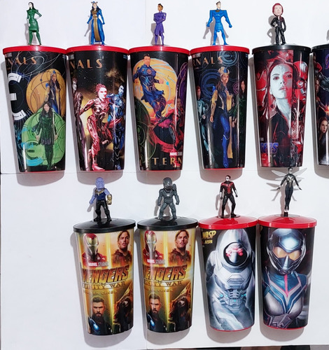 Vaso Marvel Cinemex Con Figura A Elegir (Usado)