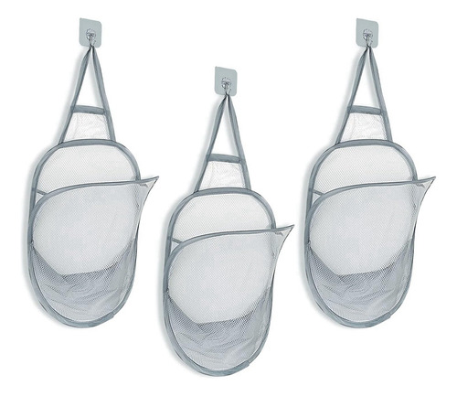 Cesto De Ropa Colgante De Malla Plegable De 3 Piezas