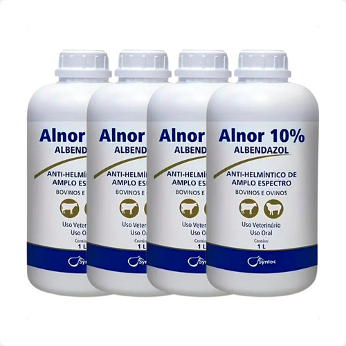 4 Alnor 10% Syntec Vermífugo Bovinos E Ovinos - 1 Litro