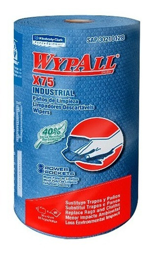Paño Regular X-75 Plus Regular Azul 60 Hojas - Wypall