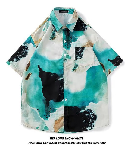 Camisa De Verano Estampada De Caricaturas Para Hombre