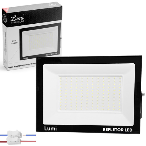 Kit 2 Refletor Super Led Holofote Pro 400w Bivolt Prova D'água Cor Da Luz Branco Frio Lumi