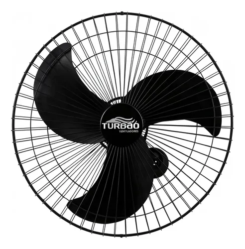 Ventilador De Parede Turbão 60cm Oscilante Bivolt 1.524 M Preto 127/220v Polipropileno 3