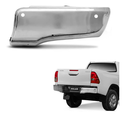 Imagem 1 de 4 de Ponteira Parachoque Traseiro Hilux 2020 2021 Ld Cromado Furo