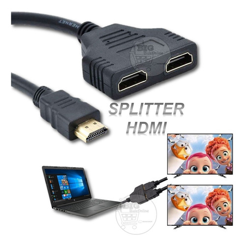 Cable Hdmi Splitter | Conecta De Una Salida Hd A 2 Monitores