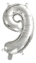 Comprar Globos Metalicos Numero Gigantes 80 Cm Plata Nueve 9 Fiesta