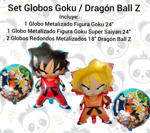 Set De 4 Globos Decoración Cumpleaños Goku / Dragon Ball Z