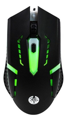 Mouse Gamer Para Jogo 3.200 Dpi Óptico Com Led Rgb Usb Haiz Cor Preto