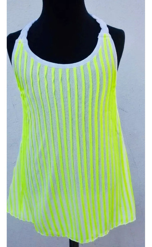 Musculosa Nena Con Rayas Fluo