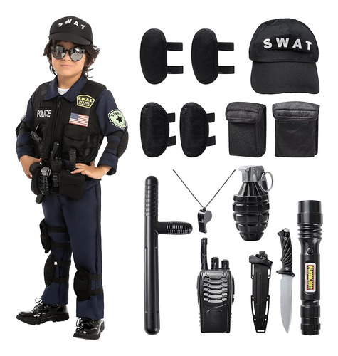 Spooktacular Creations Police Swat Costume Para Niños, S.w.a